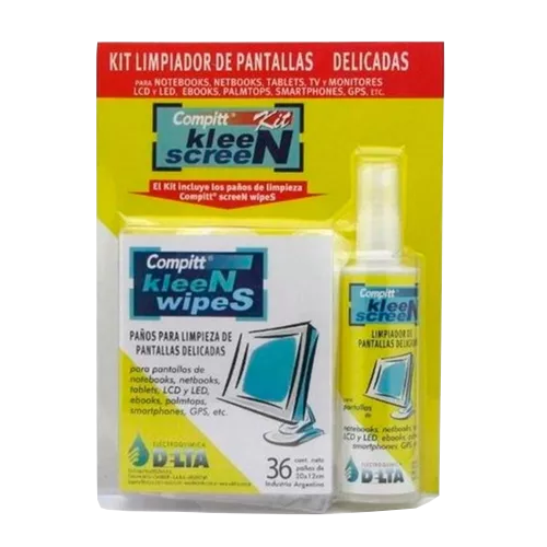 Kit Limpiador De Pantallas Delicadas Delta 120G - 8 Paños 30X30 (LPK)