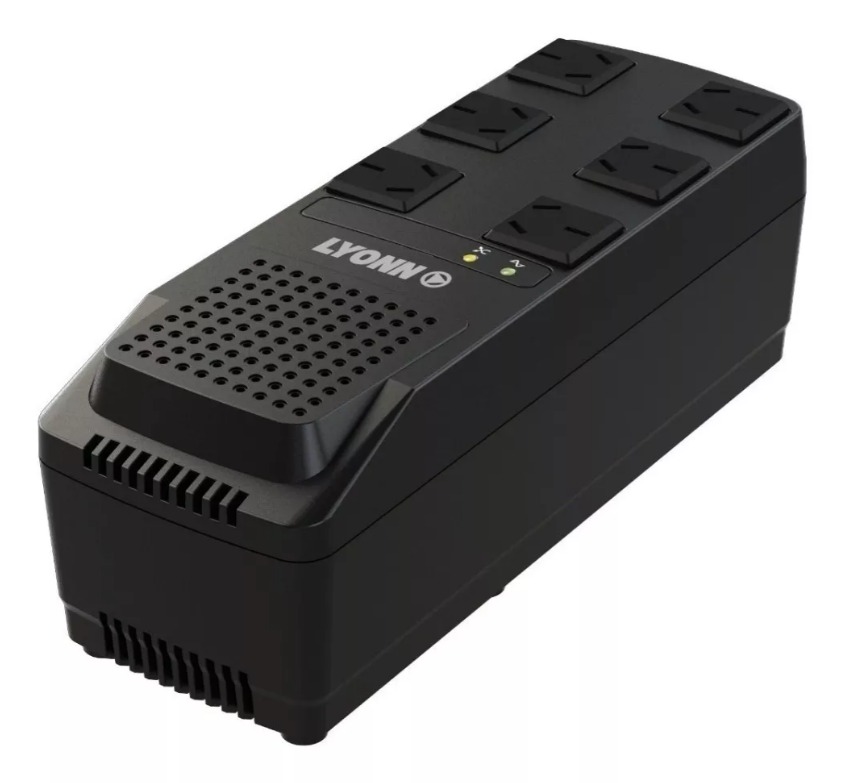 ESTABILIZADOR DE TENSIÓN LYONN 2000N-V 2000VA INDICADOR LED 6 TOMAS + USB (TCA-2000NV)