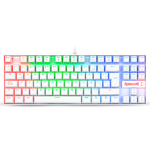 Teclado Redragon Kumara K552W RGB Mecánico Switch Red Dust-Proof TKL blanco (K552W-RGB) (6950376778932)
