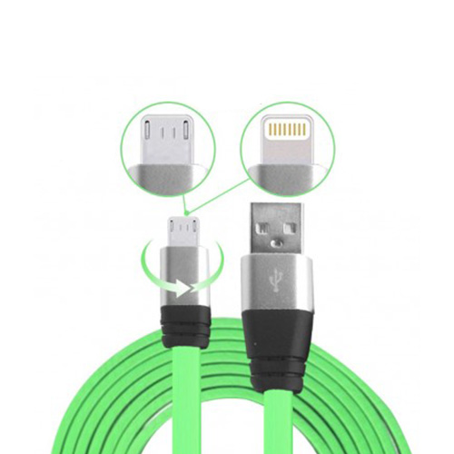 Int Co Cable Usb (M) A Dual Lightning Micro Usb 1M Verde (09 084)