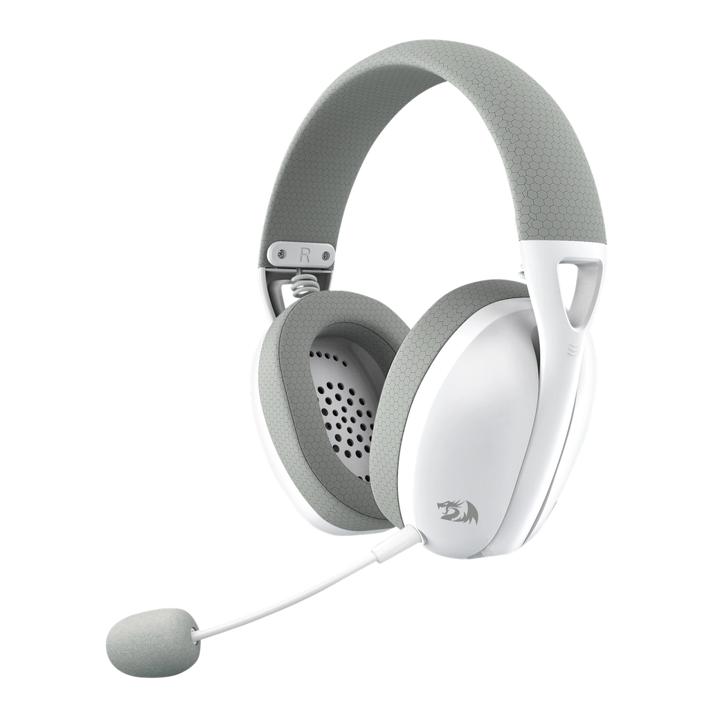 Auricular Redragon IRE PRO triple conexión receptor USB, bluetooth y USB cable whitegray (H848G) (6950376715401)