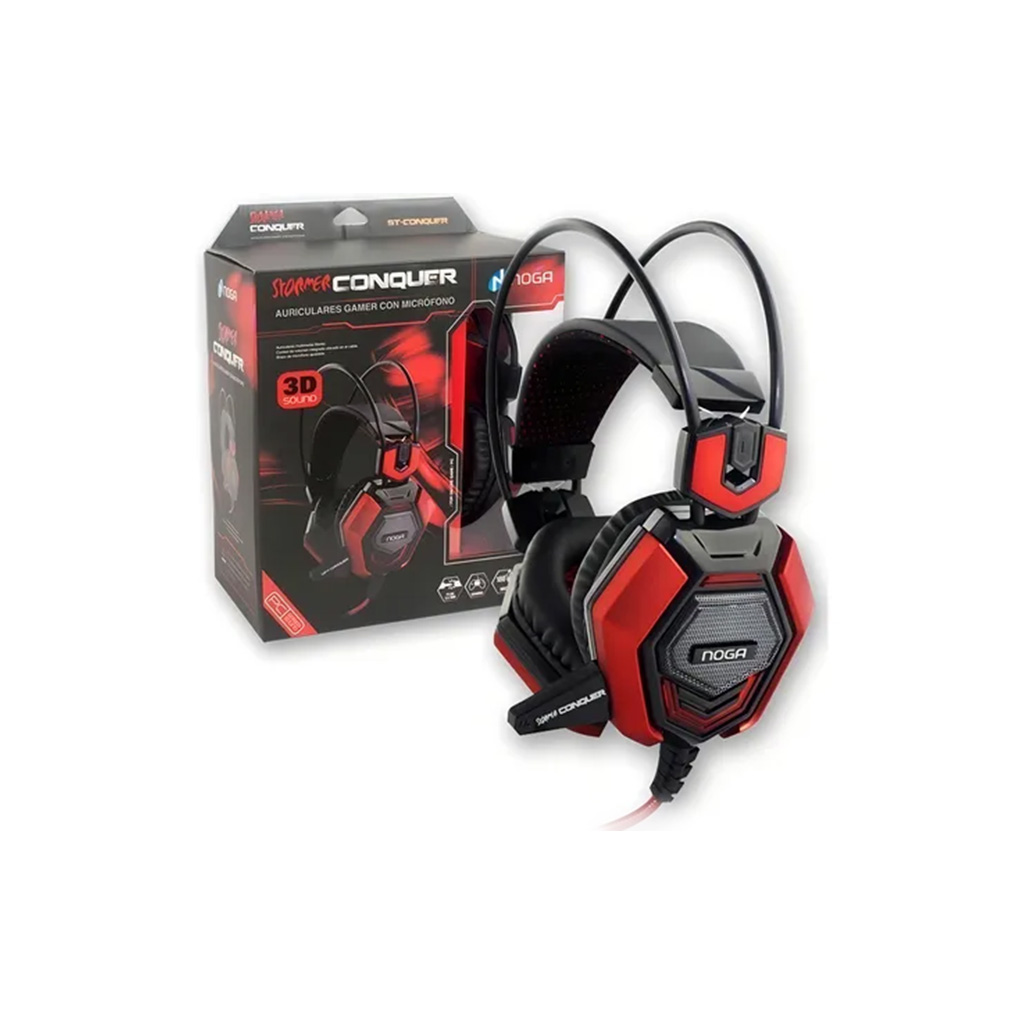 AURICULARES NOGANET CONQUER GAMER BLACK/RED (ST-CONQUER) Outlet