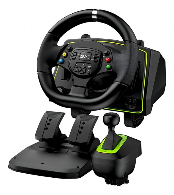 Combo Volante Pedales y Caja de Cambio Genius GX SpeedMaster X2 PS3 PS4 Xbox 360 One y PC (SPEEDMASTER X2)