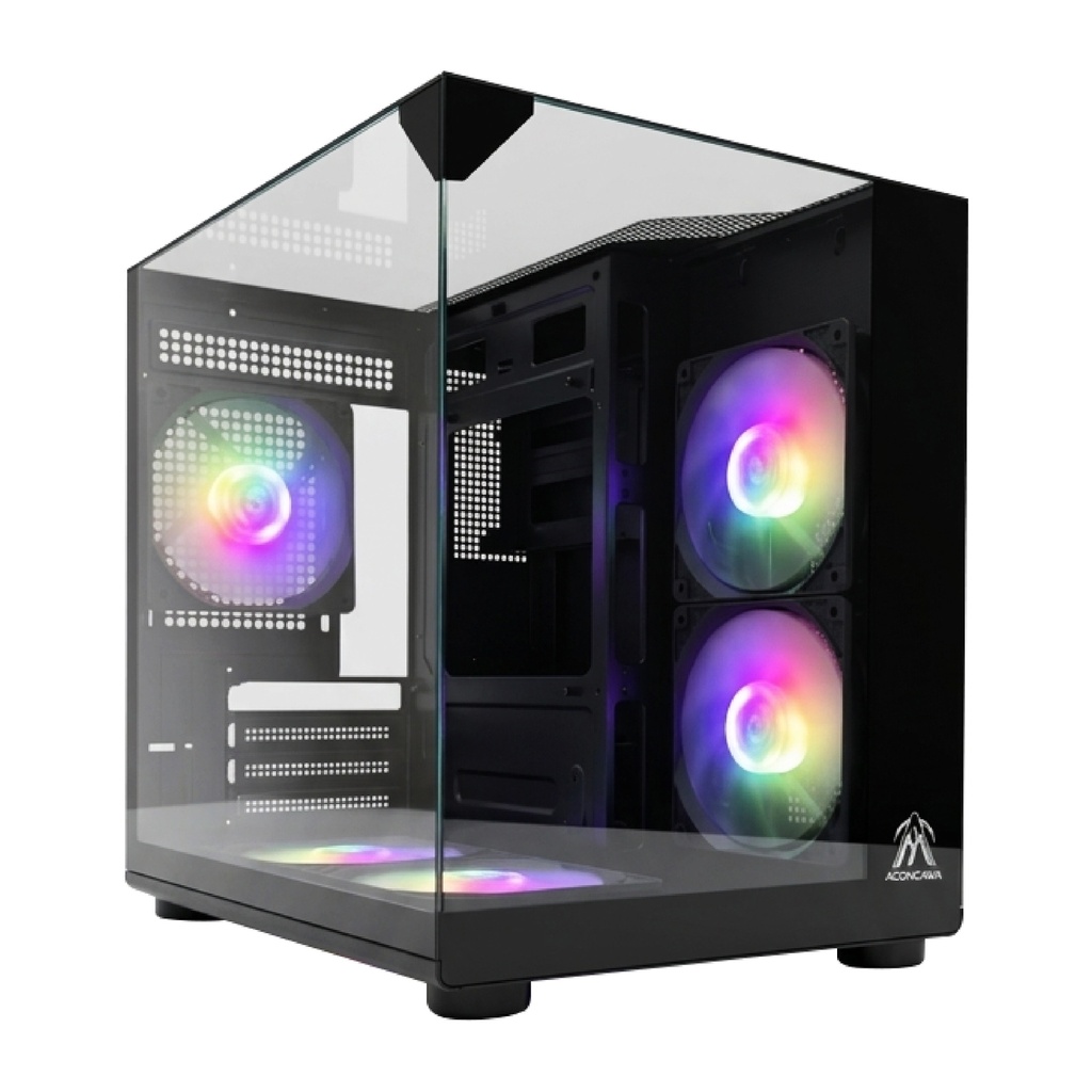 Gabinete Aconcawa Predator pecera 5 coolers RGB M-ATX GB-KIT002SF