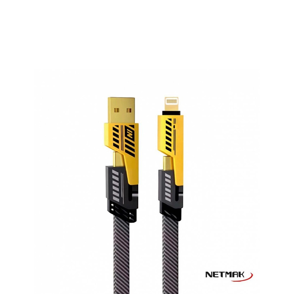 NETMAK Cable 4En1 Tipo C + Usb + Lightning (NM-123)