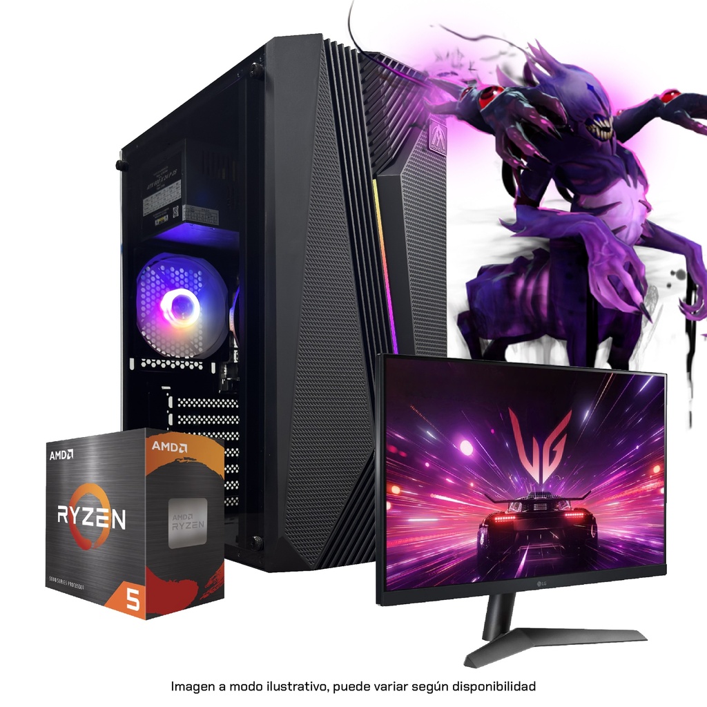 PC Ryzen 5 8600G 16GB 1TB AM5 RGB Voltix con monitor 24"