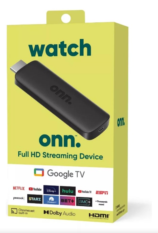 OUTLET AB: ONN GOOGLE TV BOX FULL HD NEGRO HDMI CON CONTROL REMOTO SIN FUENTE