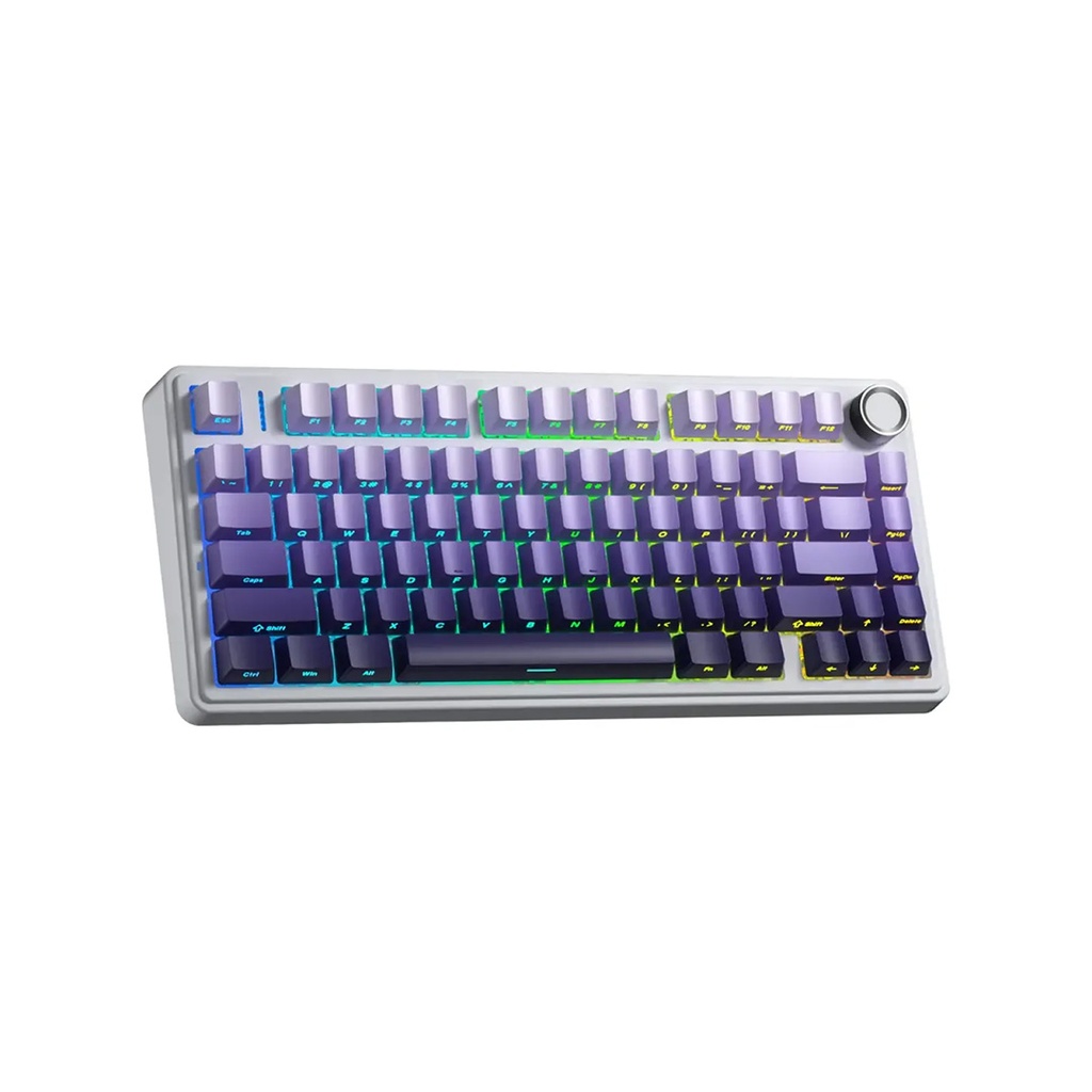 Teclado Mecánico AULA F75 75% 80 Teclas Degradado RGB Tri-Modo Bluetooth 2.4GHz USB-C Switch Leobog Reaper