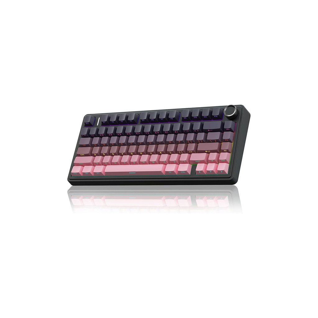 Teclado Mecánico AULA F75 75% 80 Teclas Degradado Rosa RGB Tri-Modo Bluetooth 2.4GHz USB-C Switch Leobog Reaper