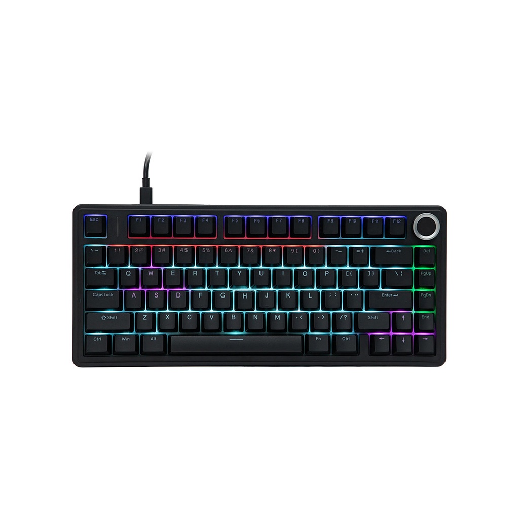 Teclado Mecánico AULA F75 Wired 75% 80 Teclas Retroiluminado Switch Red USB-C Negro
