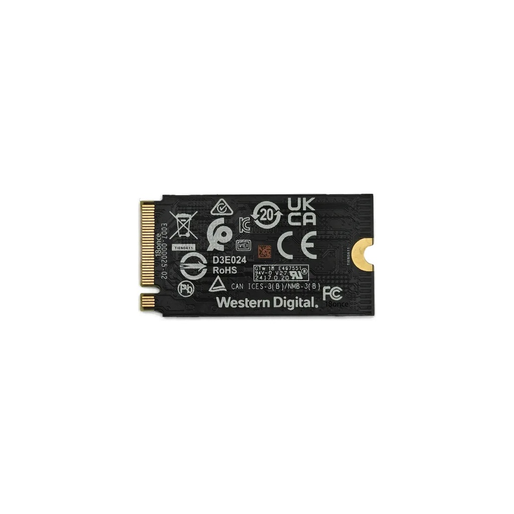 DISCO SOLIDO SSD WD 256 GB SN740 M2.2242 NVME (SDDPMQD-256G) OEM + ADAPTADOR M2.2280 DE ALUMINIO