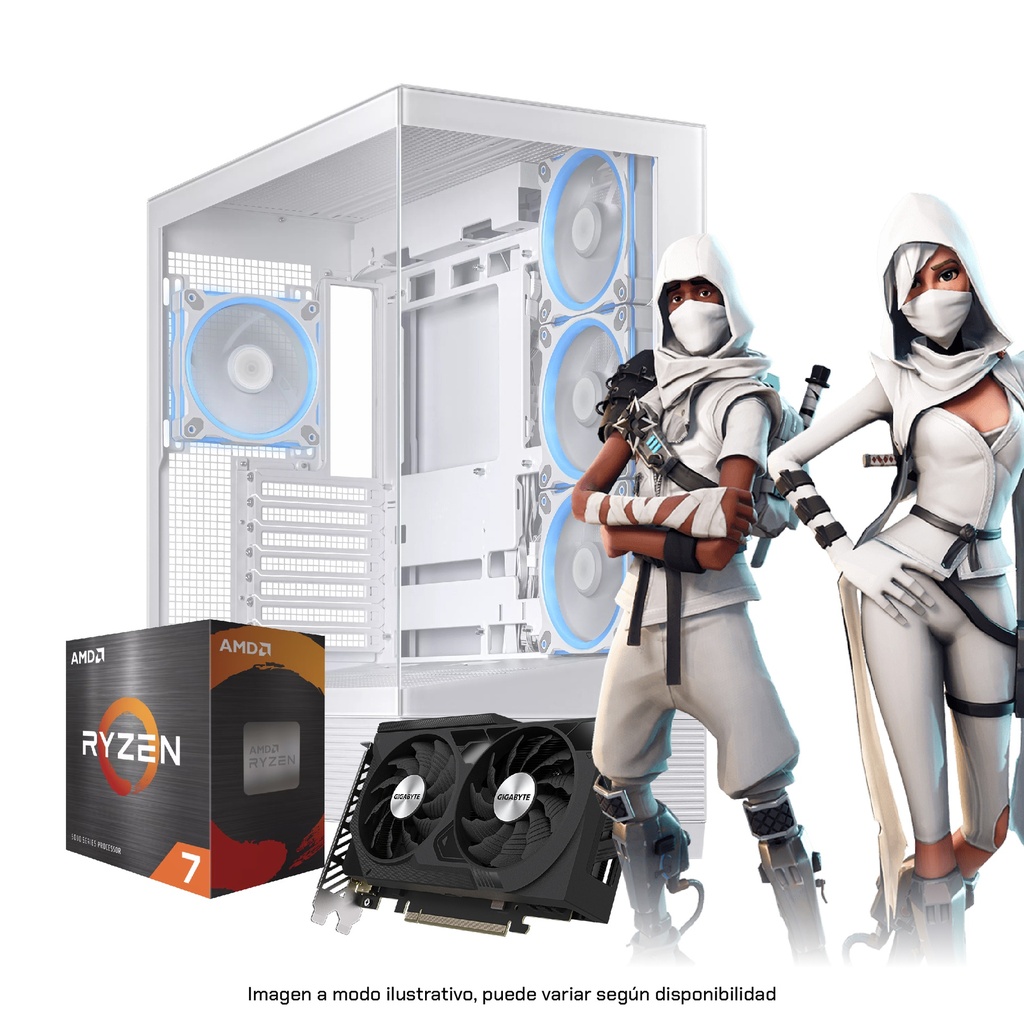 PC AMD Ryzen 7 5700X 32GB RAM 1TB M.2 RTX 5050 8GB 850W GT 302 WHITE
