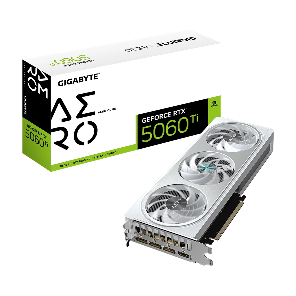 Placa de Video GIGABYTE NVIDIA GeForce RTX 5060 Ti AERO OC 8G