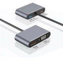 Hub adaptador Netmak 4 en 1 USB-C (M) HDMI+VGA+USB-A 3.0+USB-C (H) (NM-4EN1)
