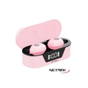 Netmak Auricular Bt Touch C/Display Rosa (NM-BIZA-P)
