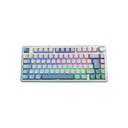 Teclado Mecánico AULA F75 75% 80 Teclas Español RGB Tri-Modo Bluetooth 2.4GHz USB-C Switch Leobog Reaper Blanco Azul